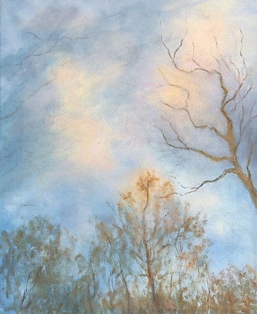 floating trees oil painting Joyce Weinstein fine art