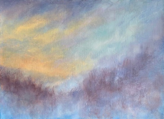 Mist and Trees oil painting Joyce Weinstein fine art
